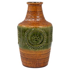 20th Century Glazed Ceramic Vase from Germany, 8.3\" Diameter
