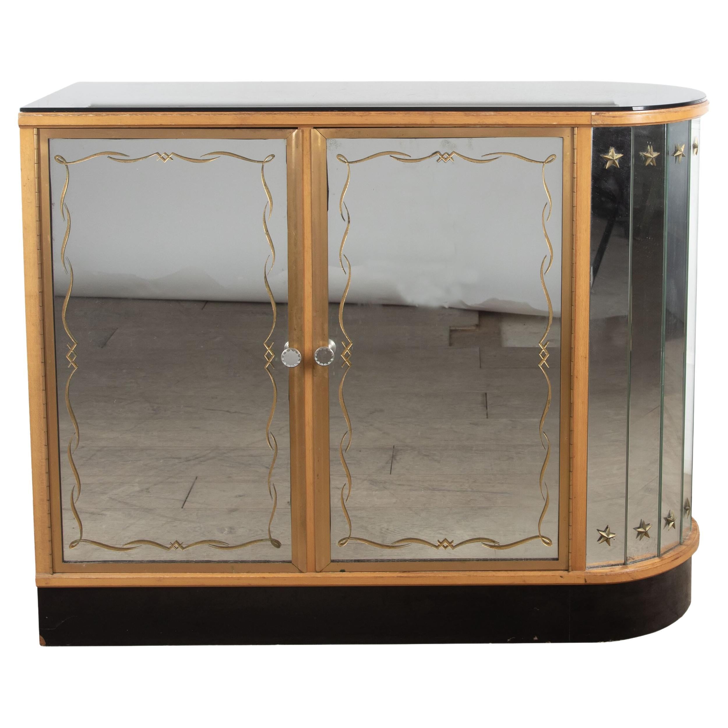 20th Century Glazed Cocktail Cabinet in the Style of Renee Drouet For Sale