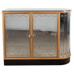 Vintage 20th Century Glazed Cocktail Cabinet in the Style of Renee Drouet