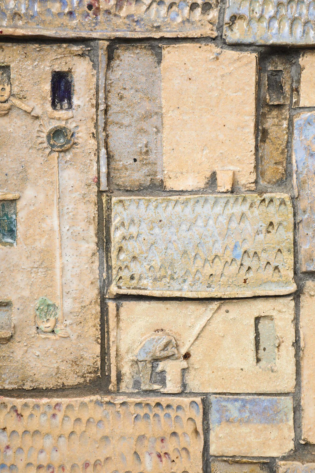 Plakette aus glasierter Studio Pottery des 20. Jahrhunderts (Frankreich, um 1960) im Angebot 4