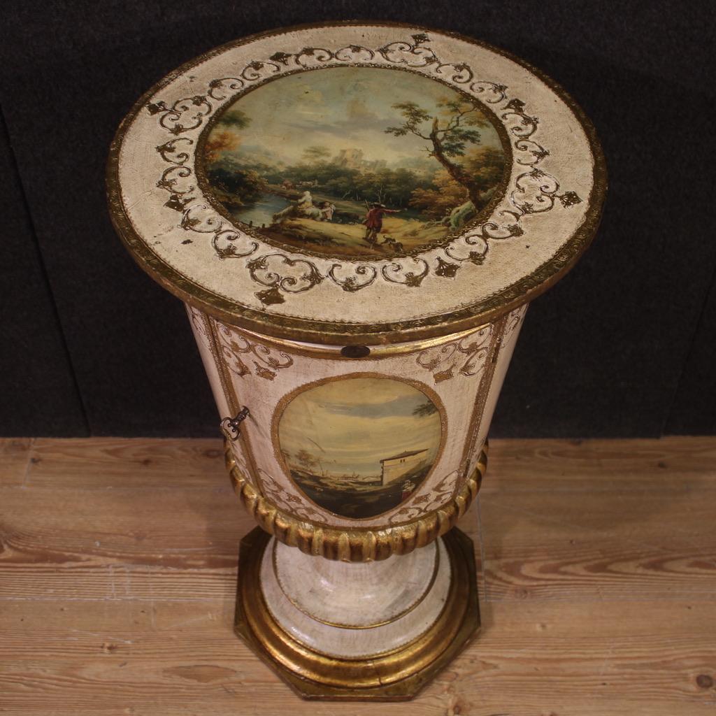 20th Century Gold and Painted Wood Venetian Goblet Side Table, 1960 1