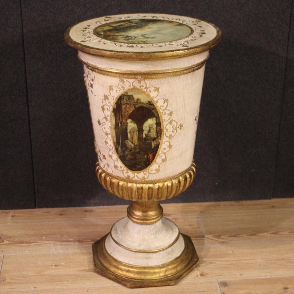 20th Century Gold and Painted Wood Venetian Goblet Side Table, 1960 4