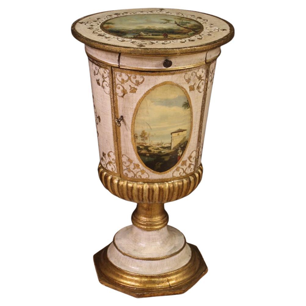 20th Century Gold and Painted Wood Venetian Goblet Side Table, 1960