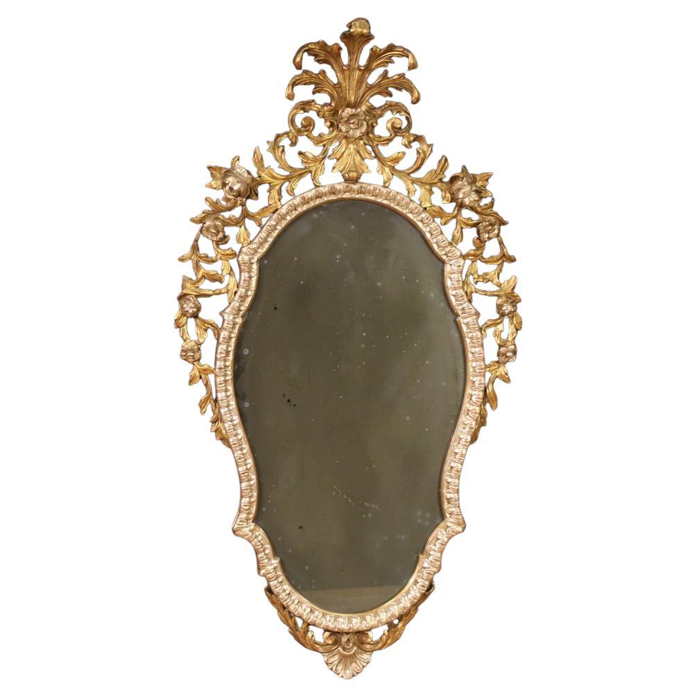 20th Century Gold and Silver Wood Italian Louis XV Style Mirror, 1970