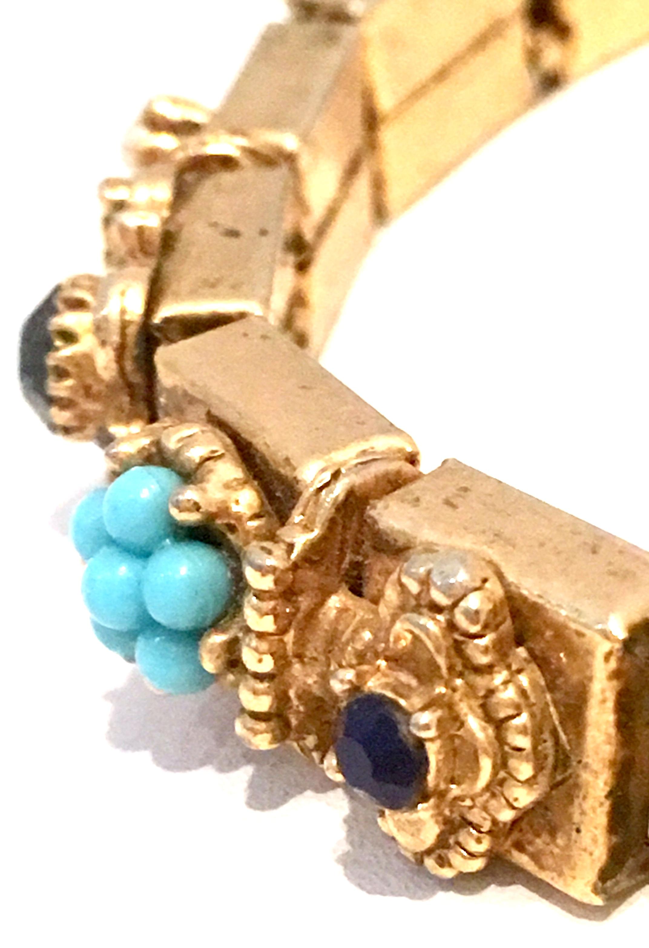 20th Century Gold , Austrian Crystal Bead Link Bracelet  2