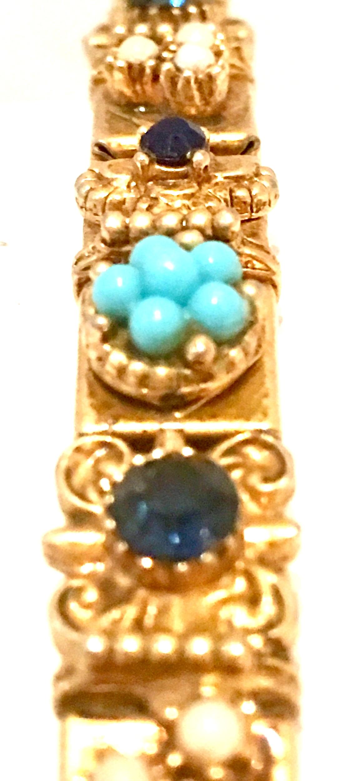20th Century Gold , Austrian Crystal Bead Link Bracelet  3