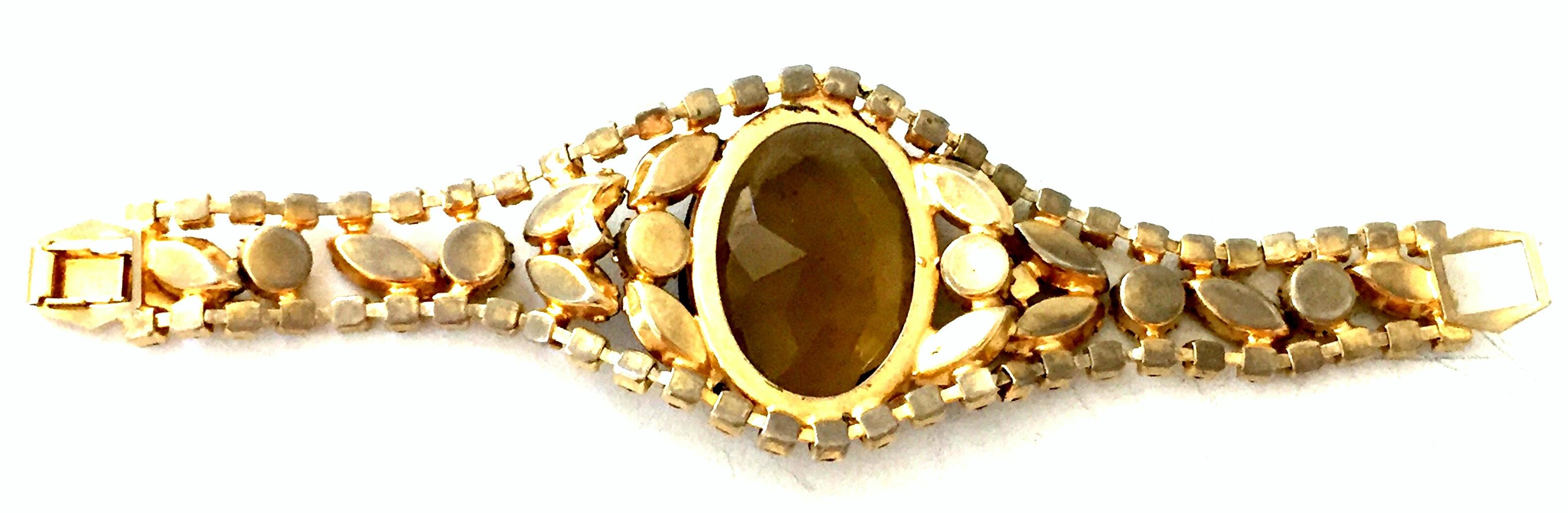 20th Century Gold & Austrian Crystal Juliana Style Bracelet 3
