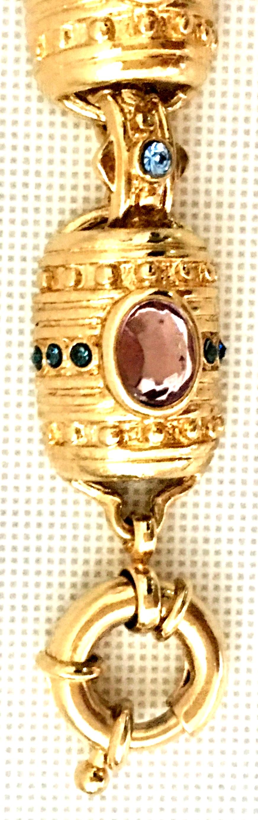 20th Century Gold & Austrian Crystal Link Bracelet  6