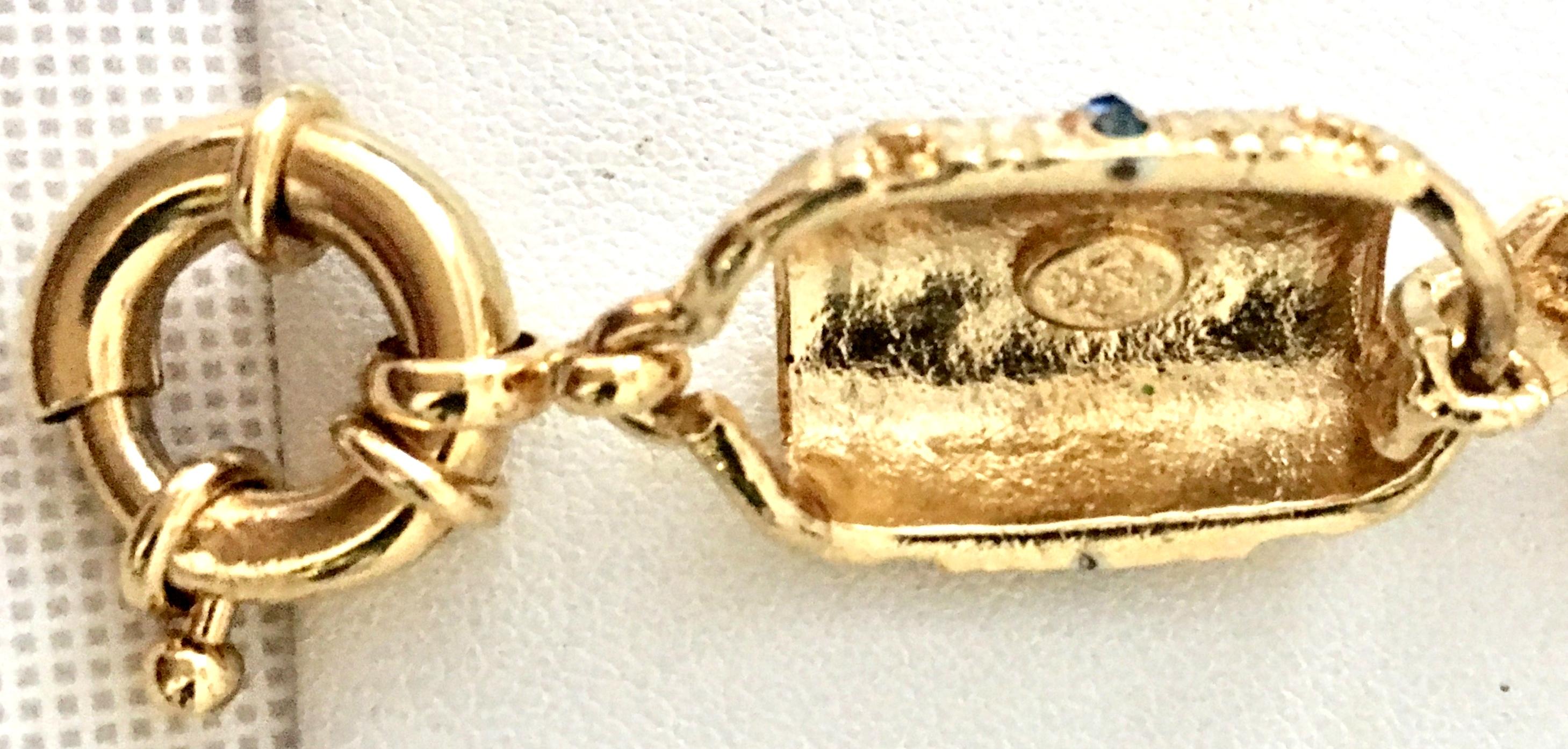 20th Century Gold & Austrian Crystal Link Bracelet  8