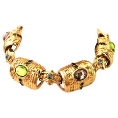 20th Century Gold & Austrian Crystal Link Bracelet 