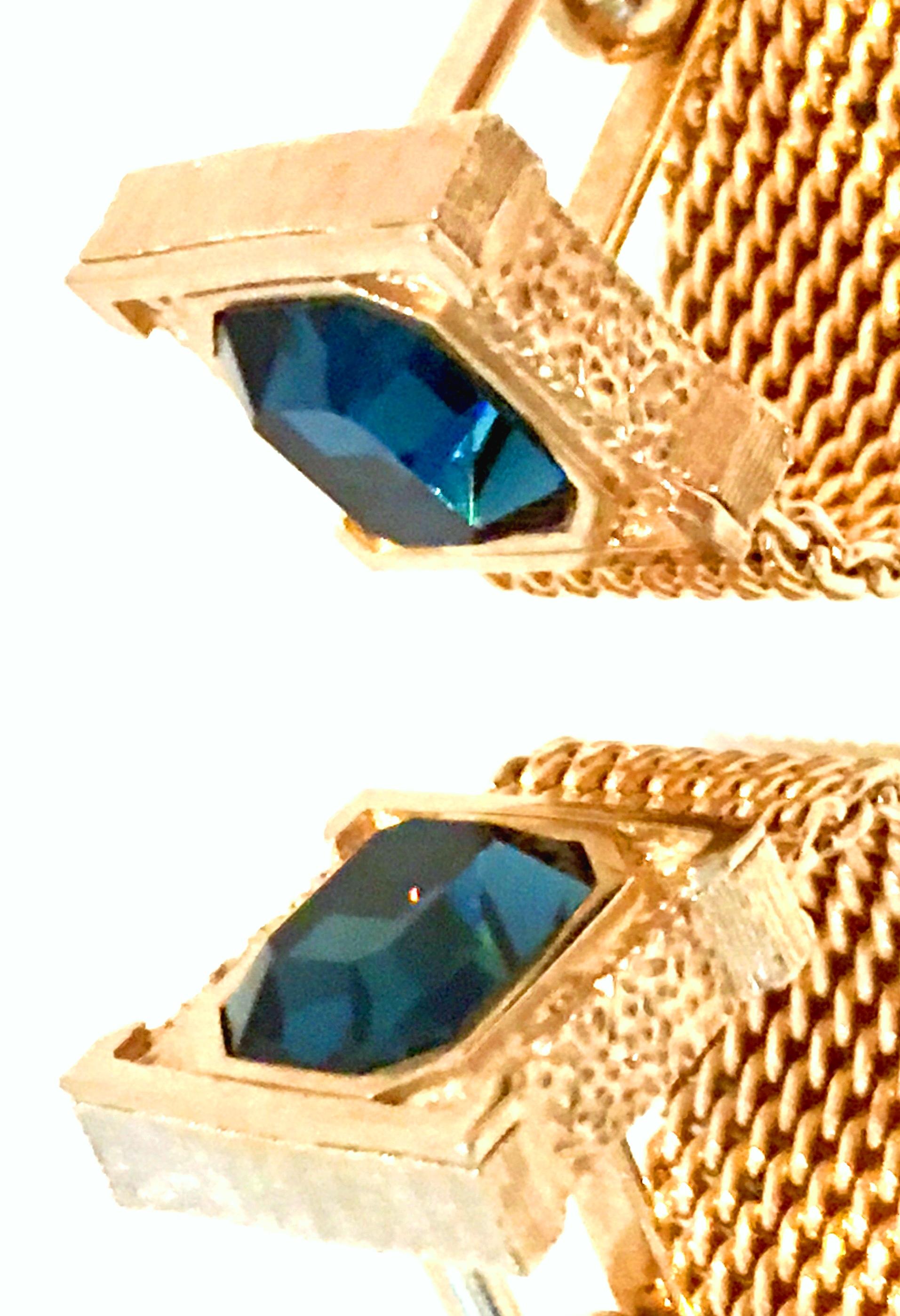 gold sapphire cufflinks