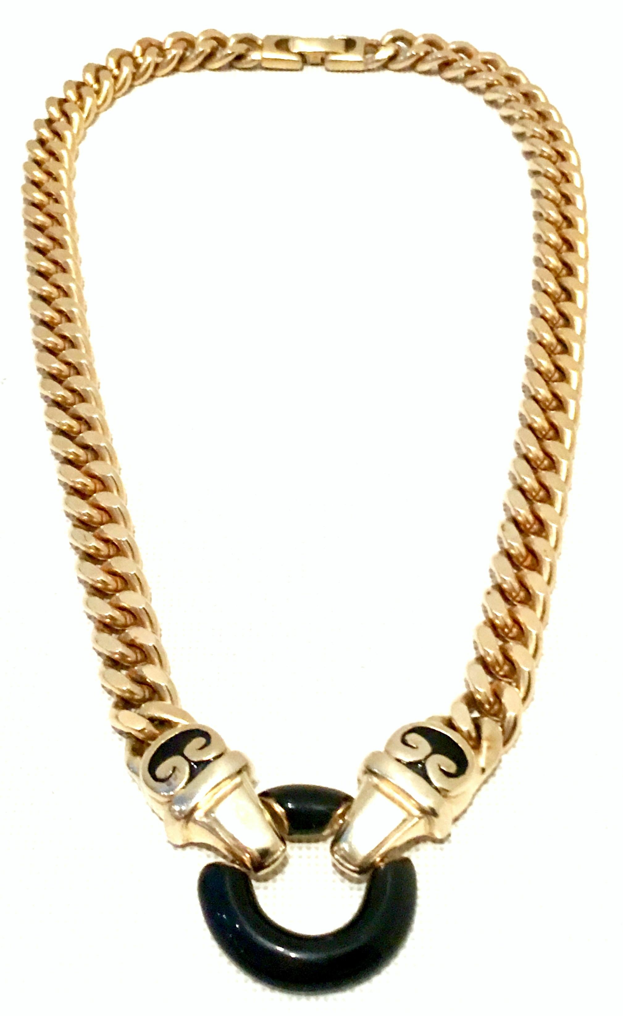 20th Century Gold & Black Enamel Snake Choker Necklace By, Erwin Pearl In Good Condition In West Palm Beach, FL