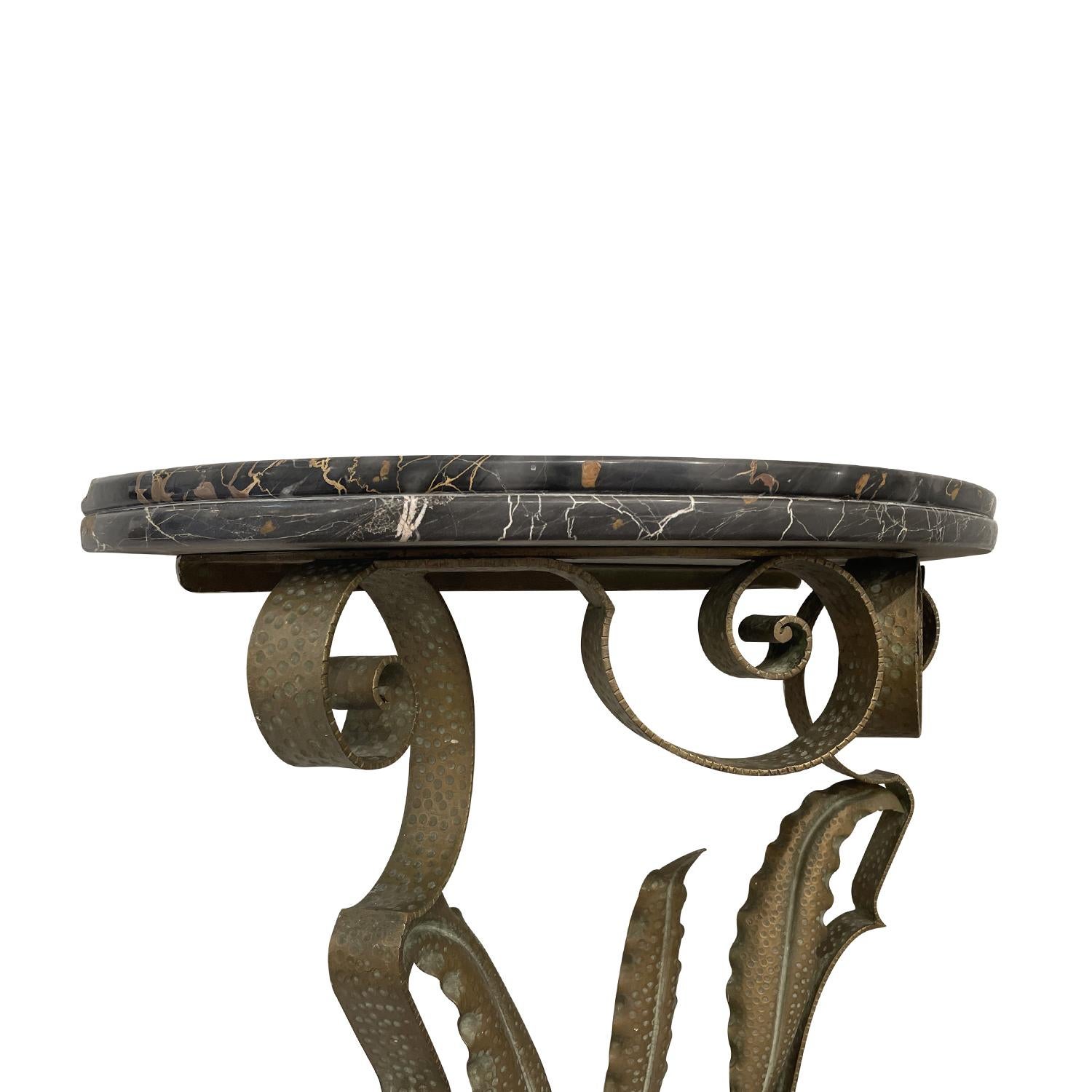 20ième siècle Table console en métal et marbre de Pier Luigi Colli, Italie moderne du XXe siècle en vente