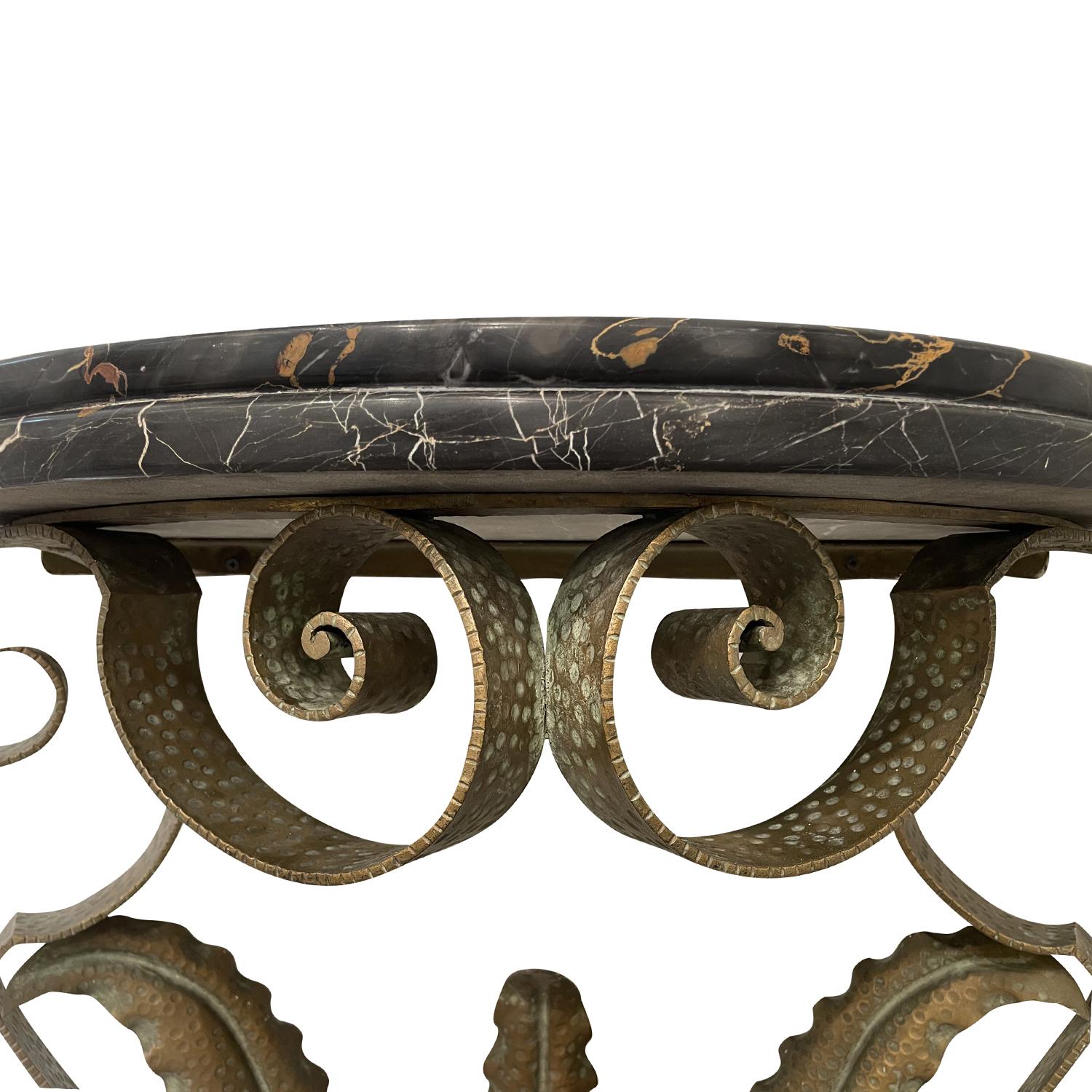 Métal Table console en métal et marbre de Pier Luigi Colli, Italie moderne du XXe siècle en vente