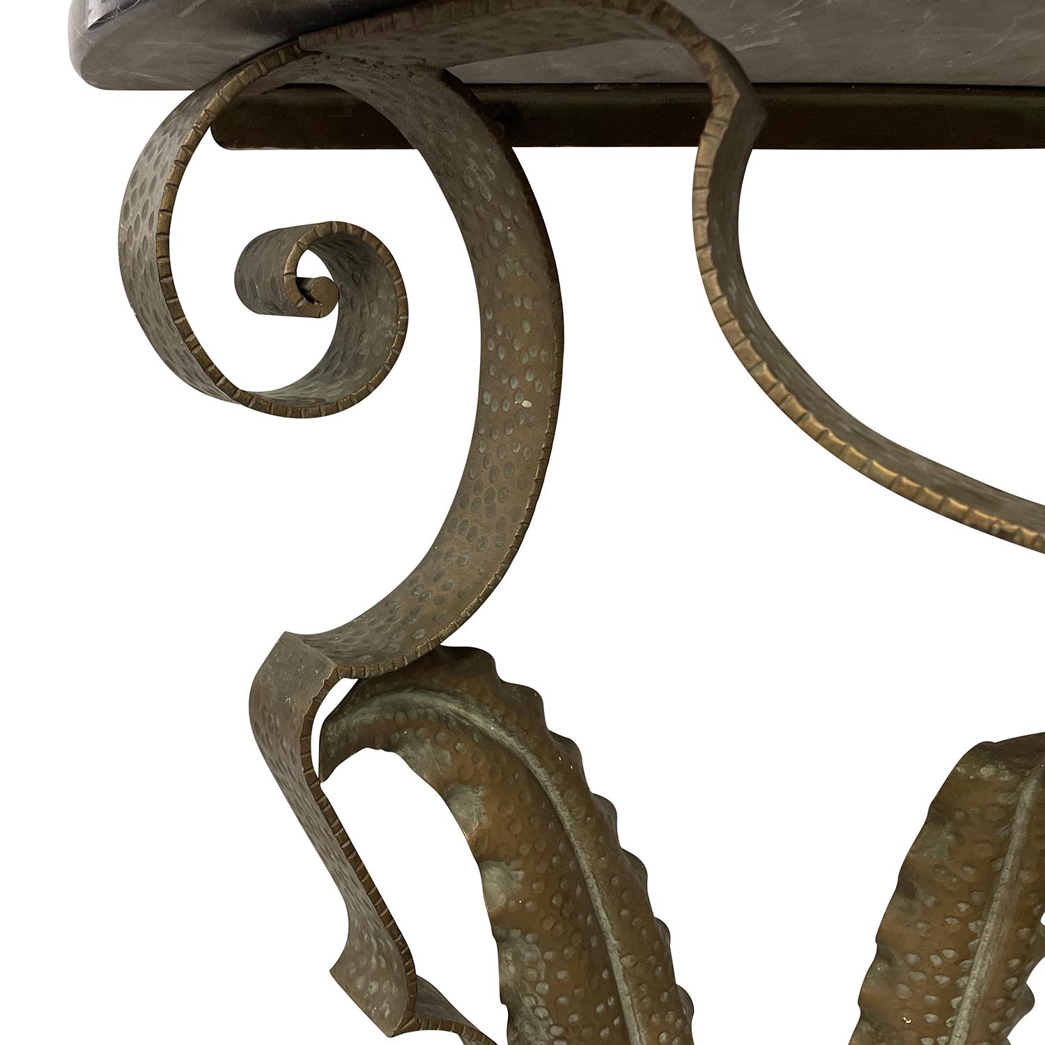 Table console en métal et marbre de Pier Luigi Colli, Italie moderne du XXe siècle en vente 1