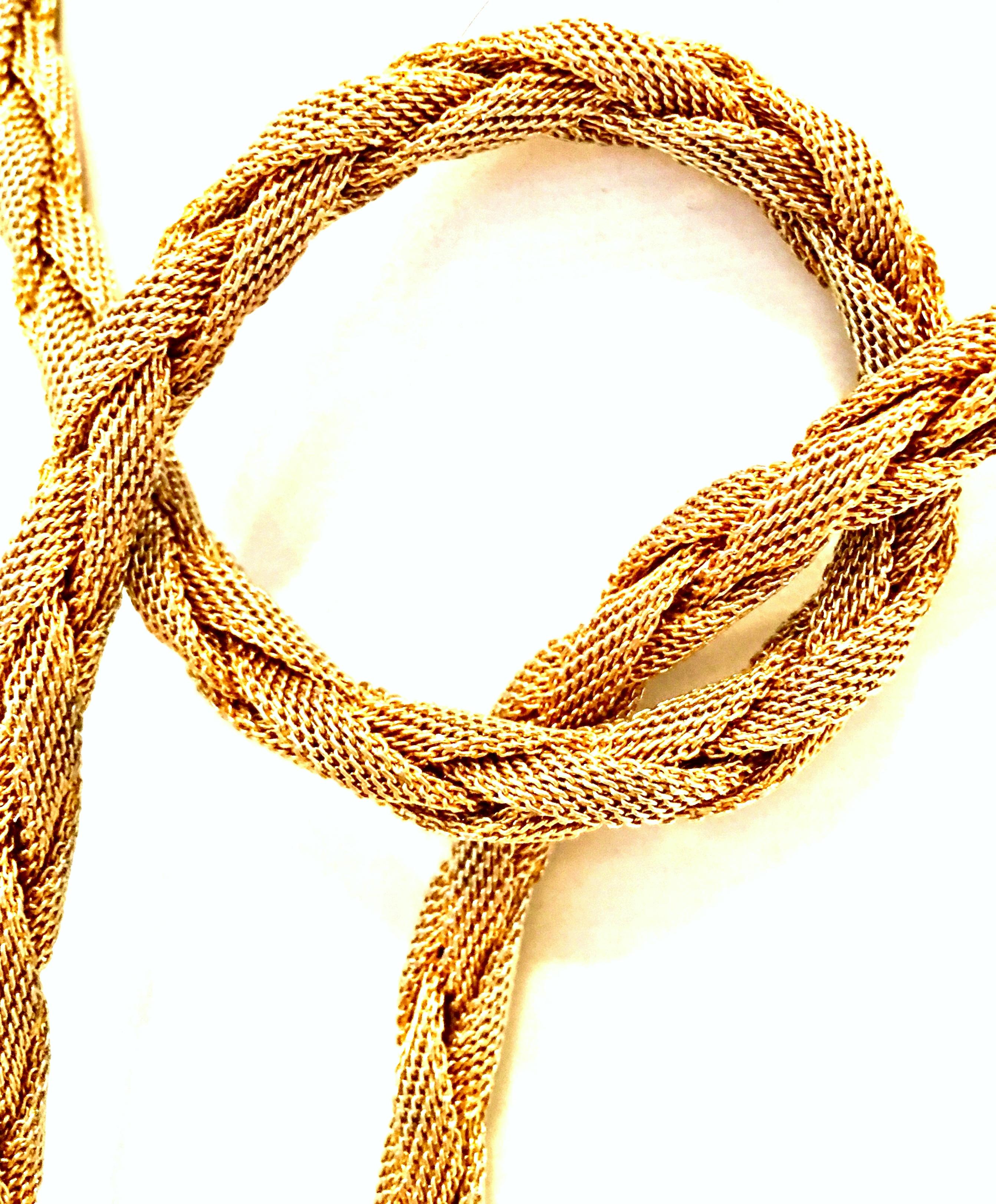 20th Century Gold Braided Rope & Tassle Fringe Sautoir Style Necklace. For Sale 2