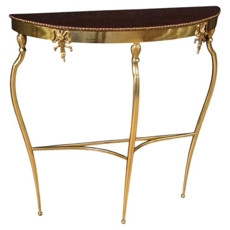 Italienischer Konsolentisch aus Goldmessing und Holz aus dem 20. Jahrhundert, 1950