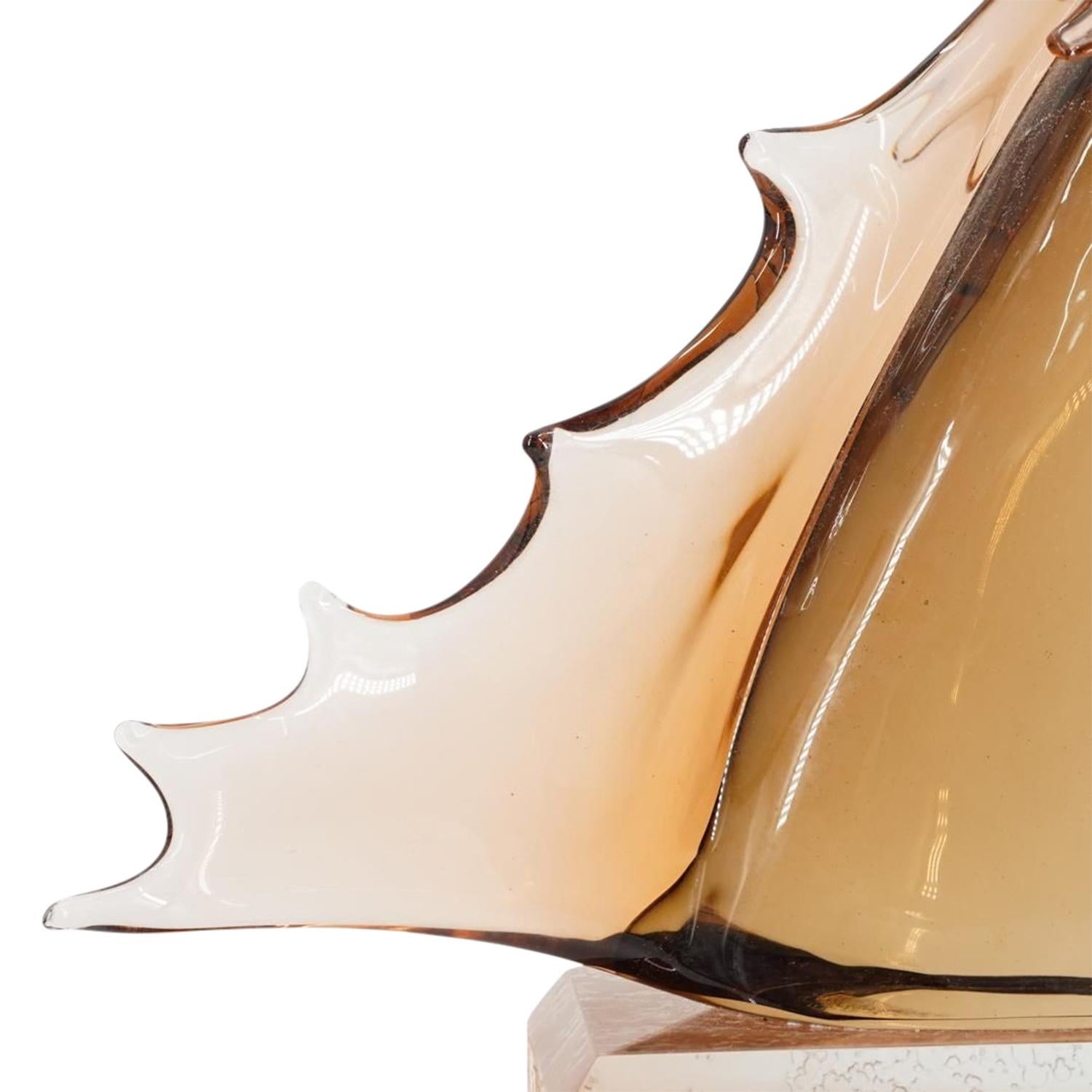 20th Century Gold-Brown Italian Horse Murano Glass Sculpture by Pino Signoretto For Sale 1