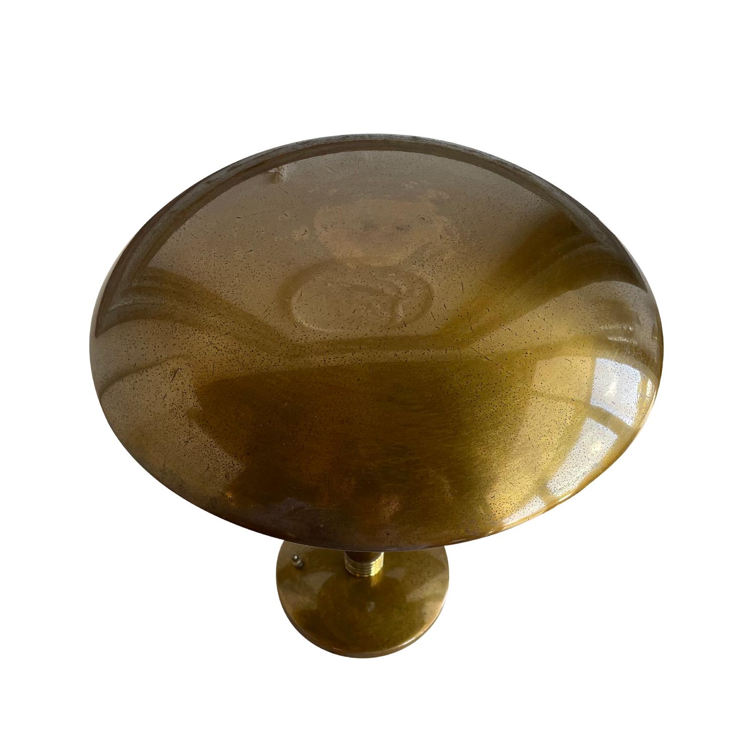 Hand-Crafted 20th Century Gold-Brown Italian Metal Table Light, Desk Lamp by Gaetano Sciolari