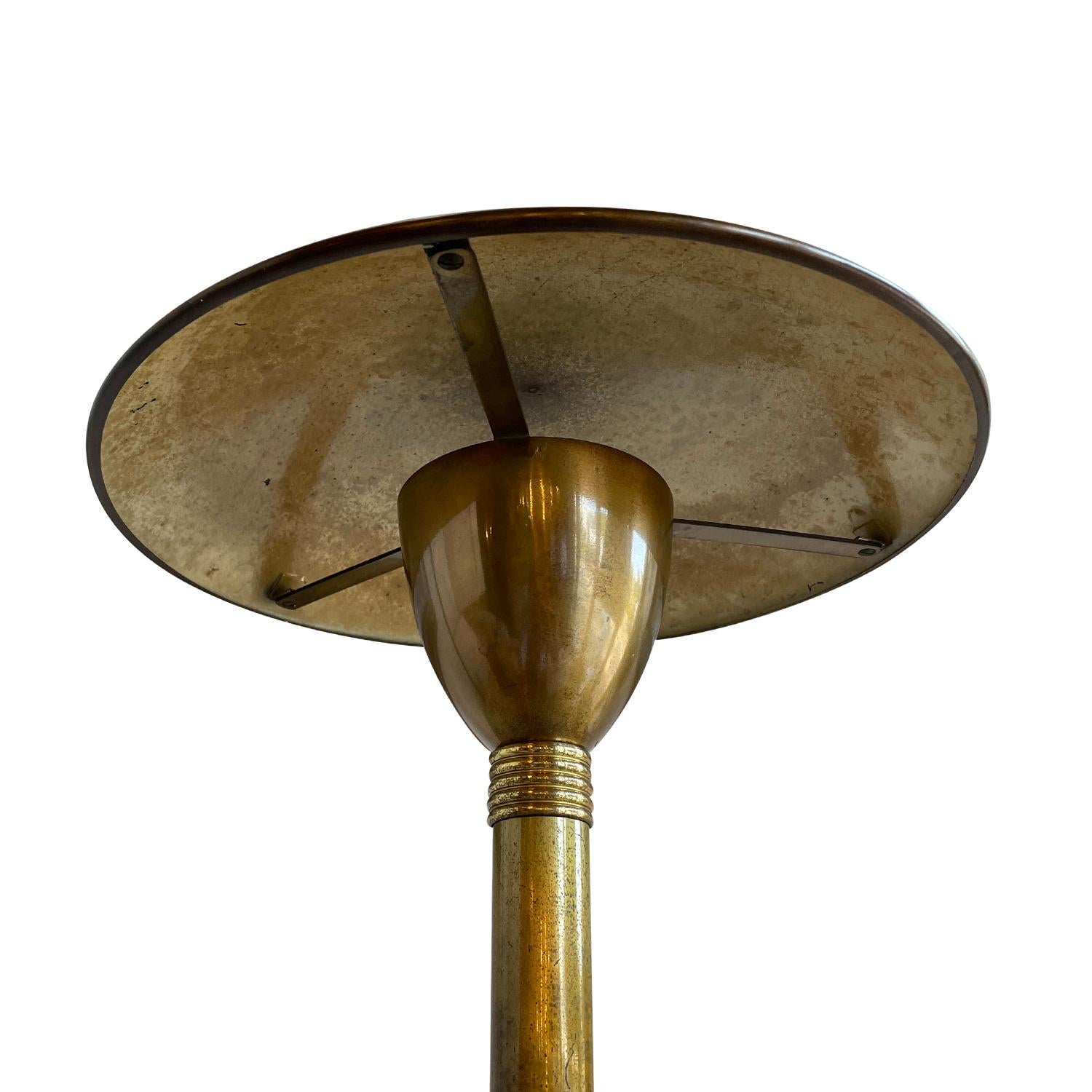 20th Century Gold-Brown Italian Metal Table Light, Desk Lamp by Gaetano Sciolari In Good Condition In West Palm Beach, FL