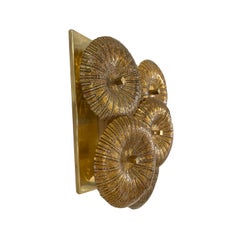 20th Century Gold-Brown Italian Pair of Smoked Murano Glass Discs Wall Appliques