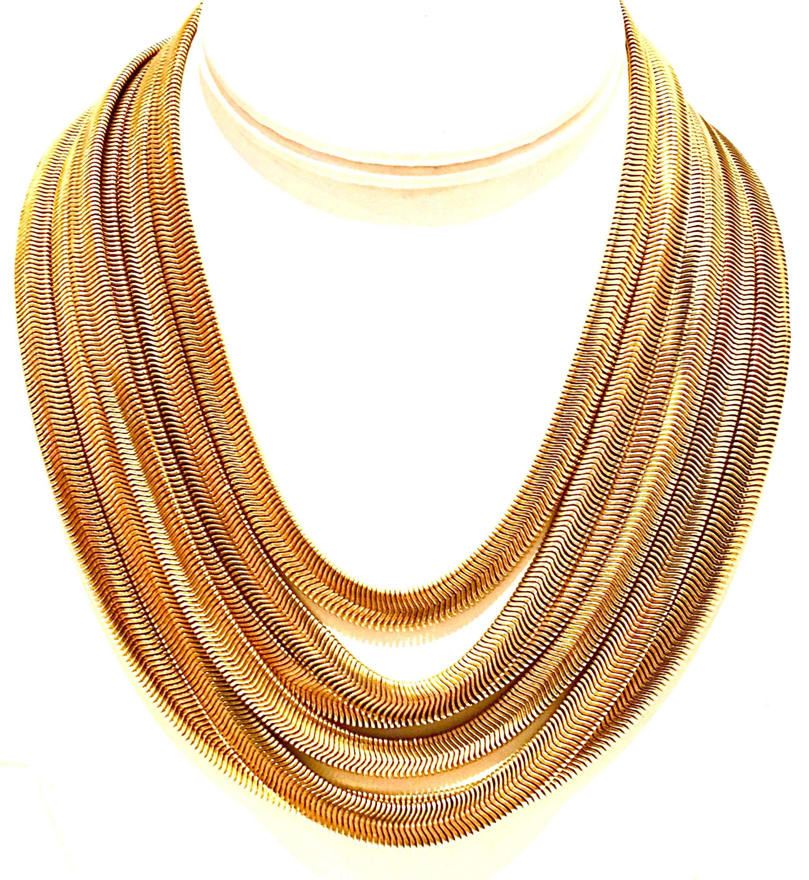 20th Century Gold Choker Necklace By, Les Bernard Inc. In Good Condition In West Palm Beach, FL