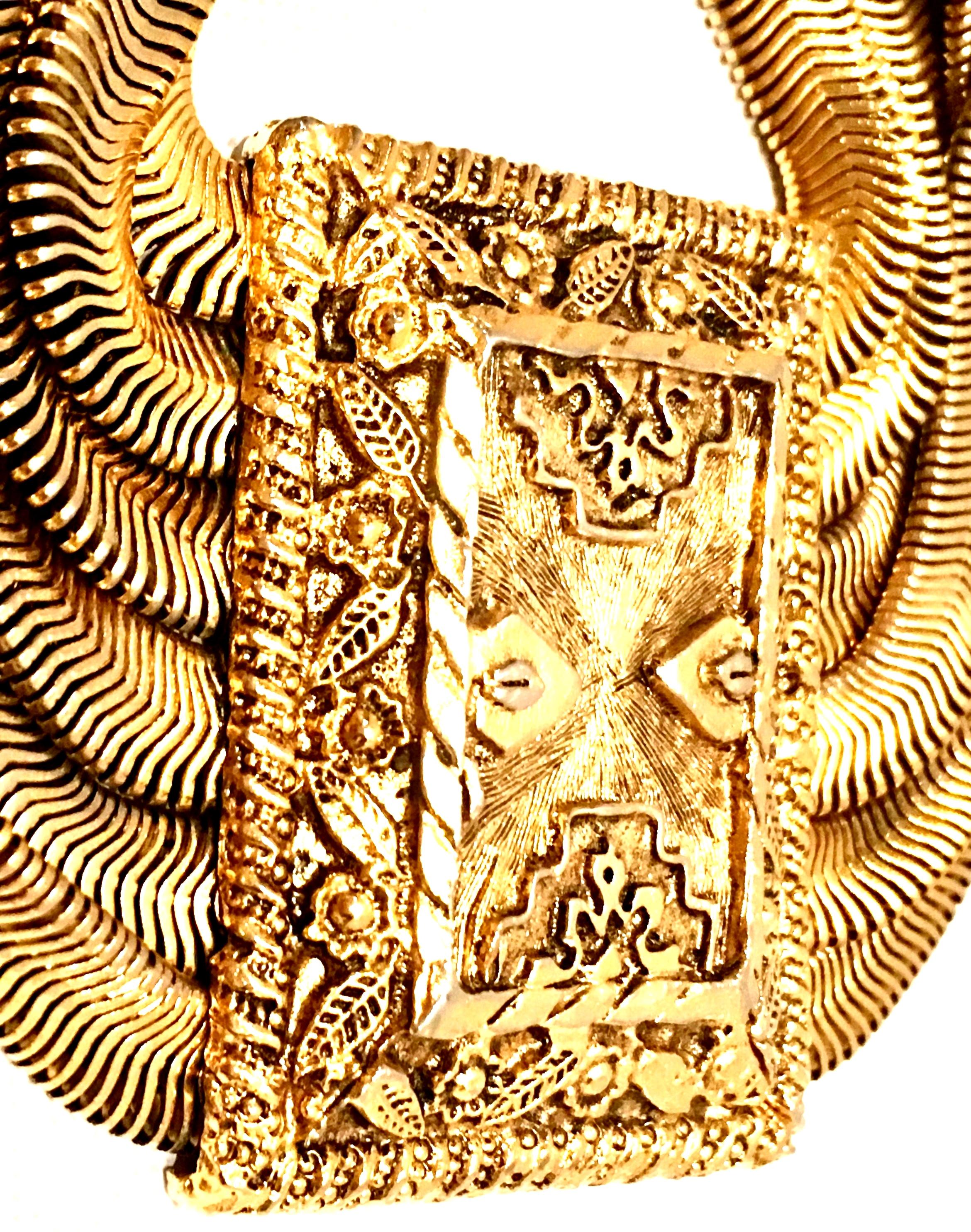 Women's or Men's 20th Century Gold Choker Necklace By, Les Bernard Inc.