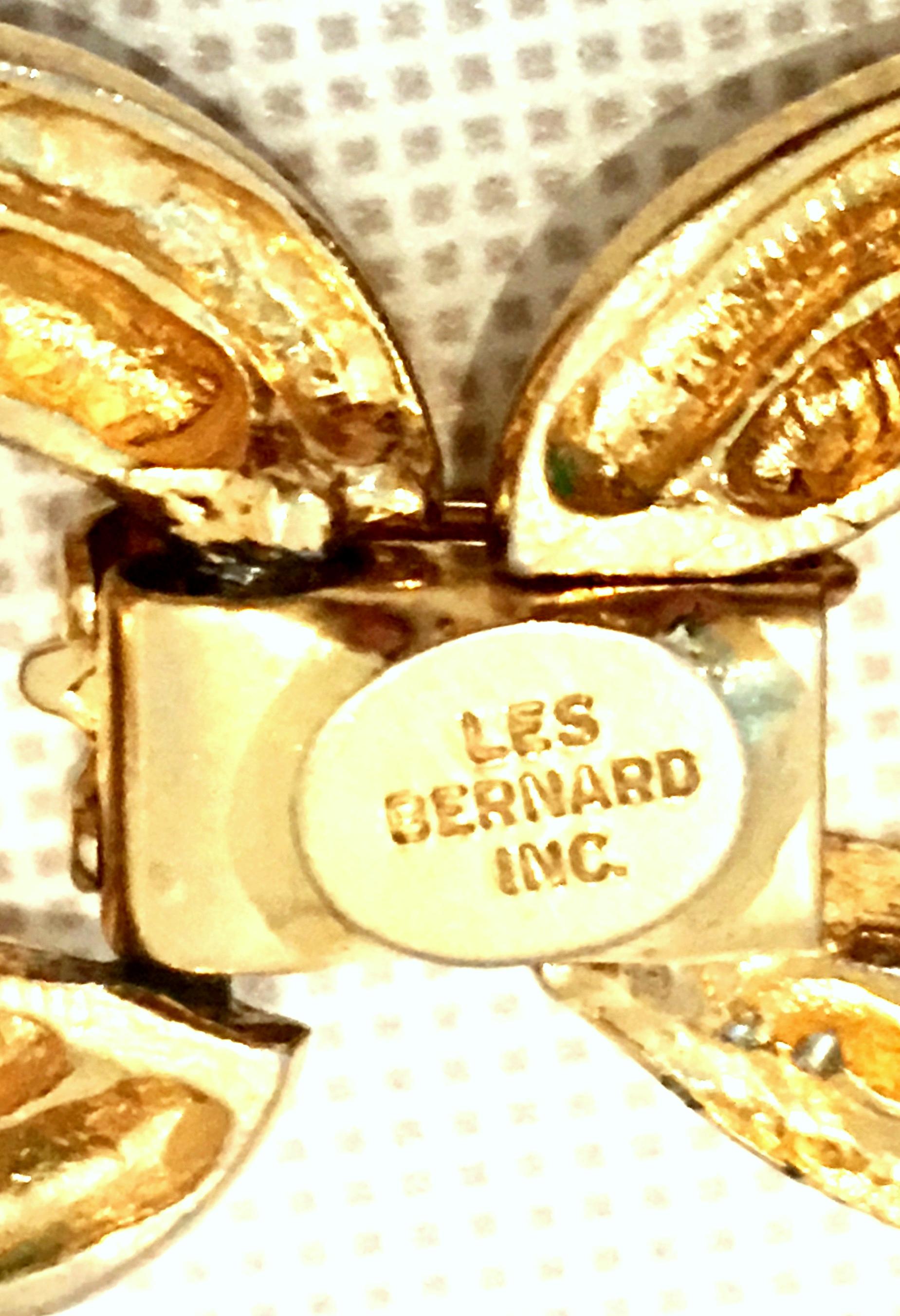 20th Century Gold & Enamel Chain Link Choker Necklace By, Les Bernard For Sale 1