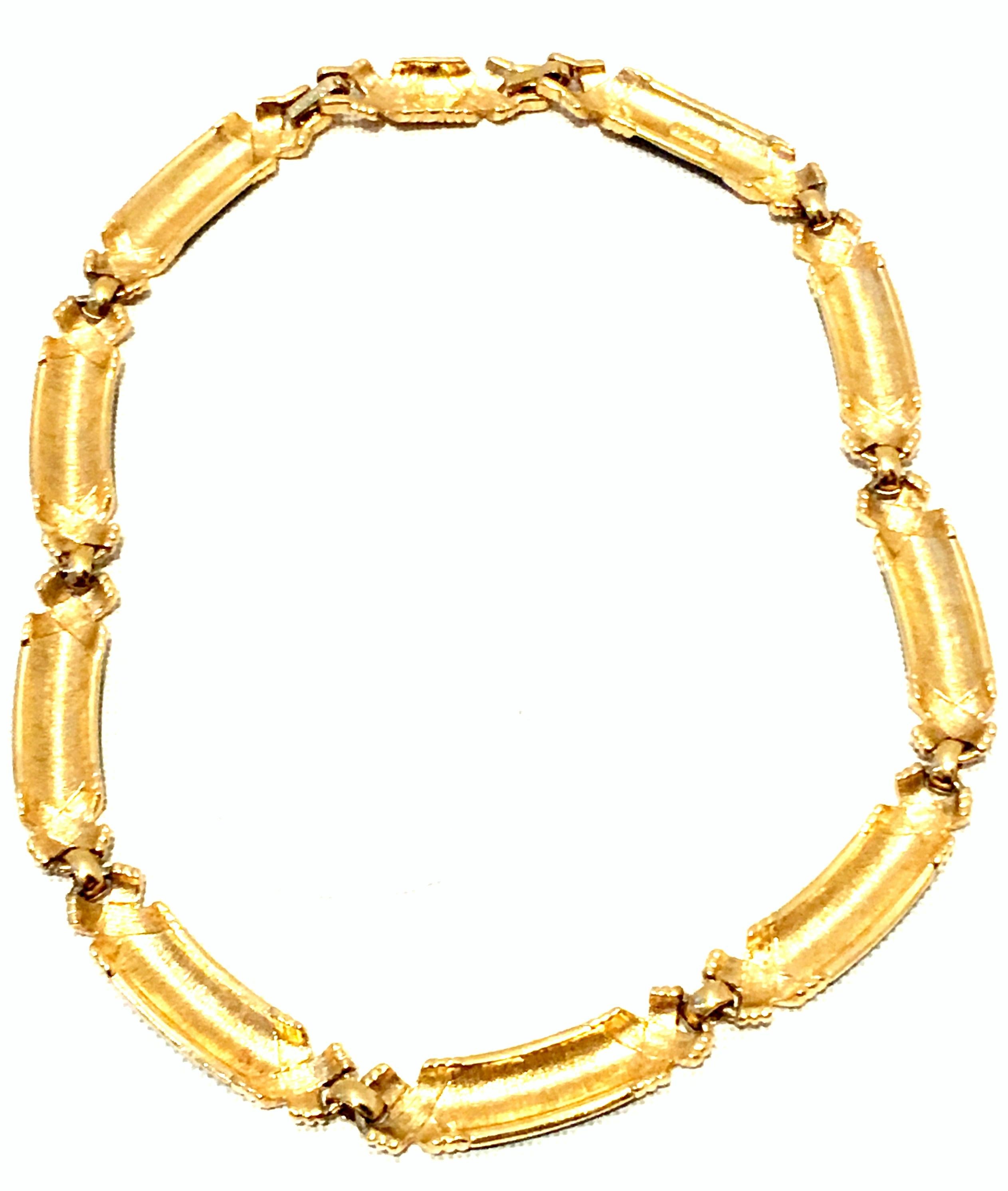 20th Century Gold & Enamel Choker Style Link Necklace By, Monet For Sale 3
