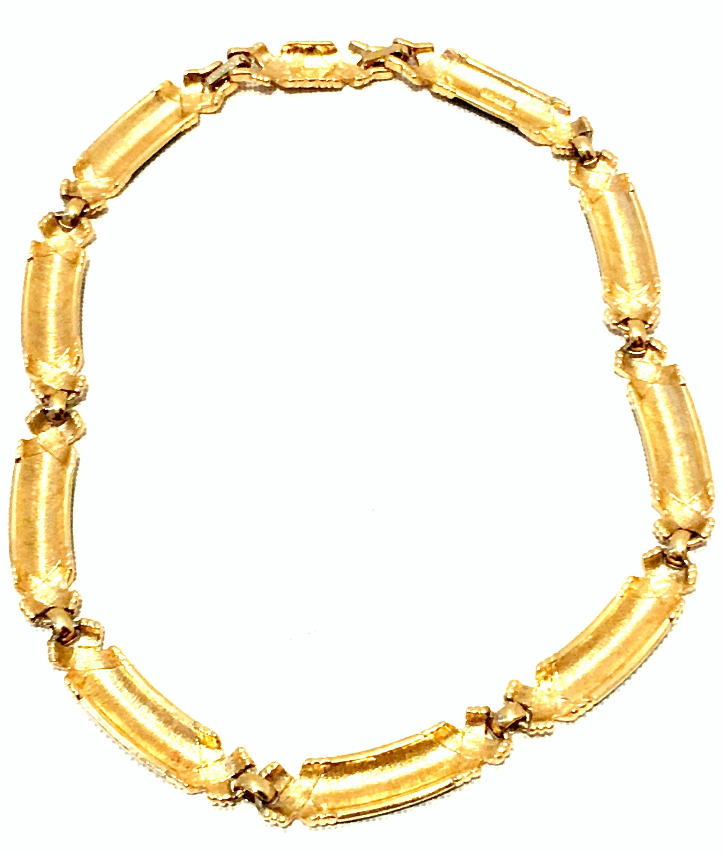 20th Century Gold & Enamel Choker Style Link Necklace By, Monet 6