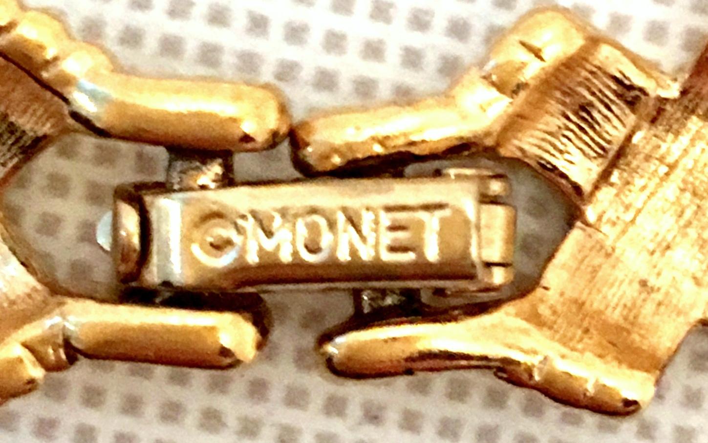 20th Century Gold & Enamel Choker Style Link Necklace By, Monet For Sale 4