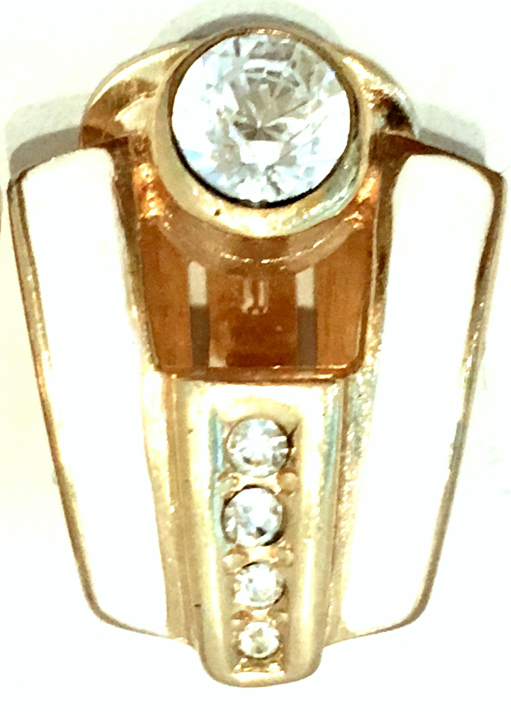 20th Century Gold Enamel & Swarovksi Crystal Earrings By, Christian Dior 2