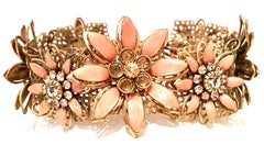 20th Century Gold Enamel & Swarovski Crystal" Flower" By, Carolee