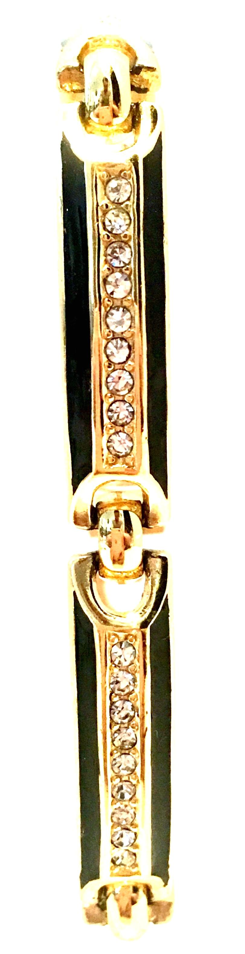 20th Century Gold Enamel & Swarovski Crystal Link Bracelet By, Christian Dior 1