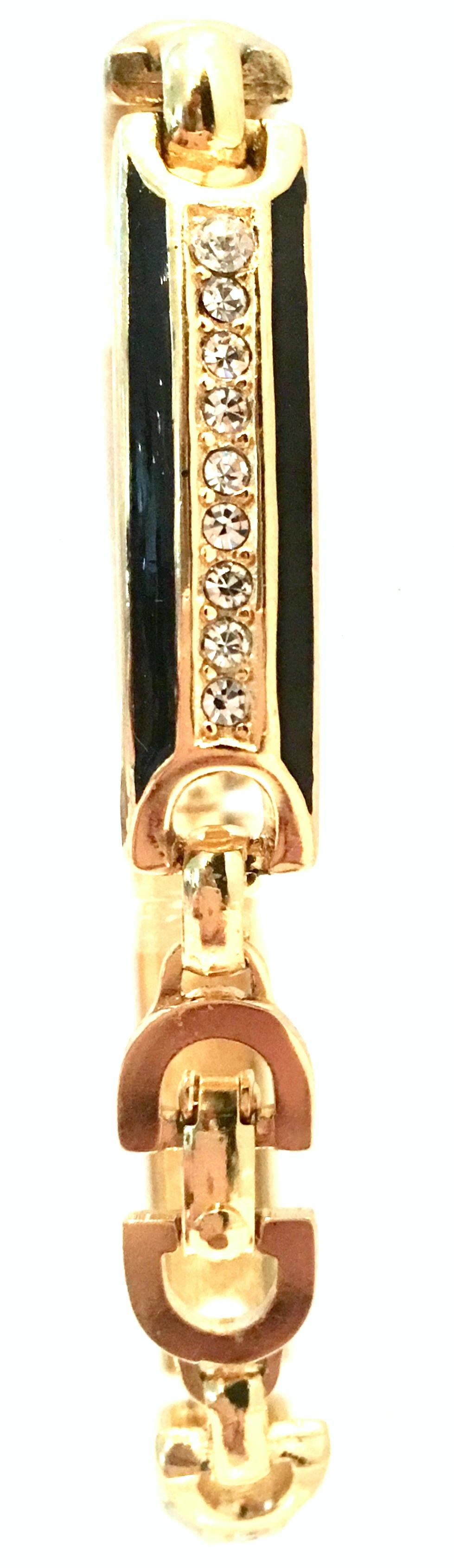 20th Century Gold Enamel & Swarovski Crystal Link Bracelet By, Christian Dior 2