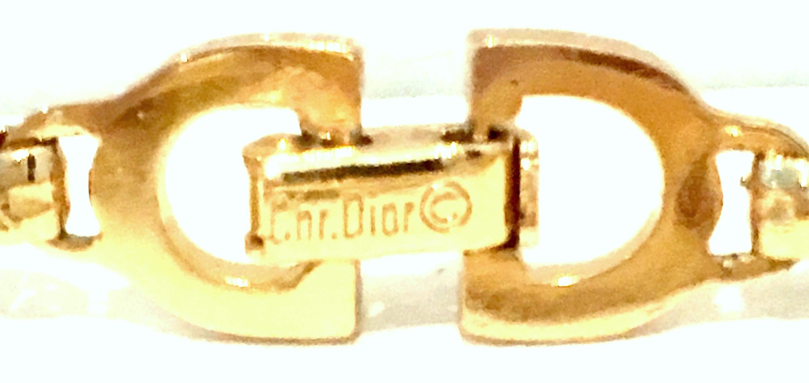 20th Century Gold Enamel & Swarovski Crystal Link Bracelet By, Christian Dior 5