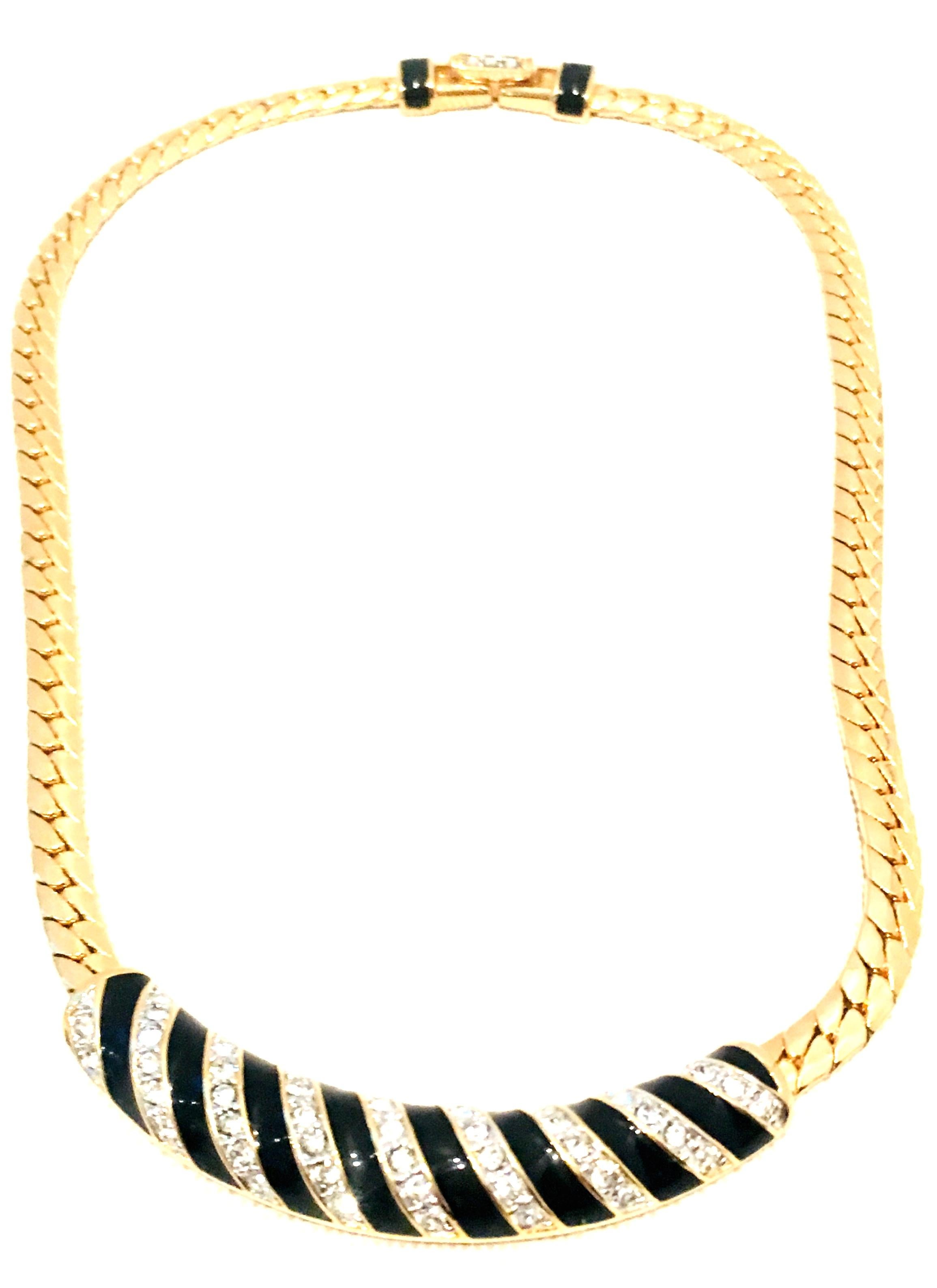20th Century Gold, Enamel and Swarovski 
