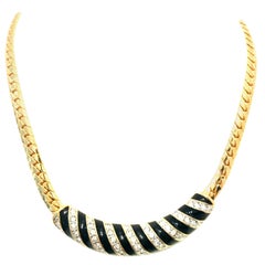 20th Century Gold, Enamel & Swarovski Crystal Necklace By, Daniel Swarovski