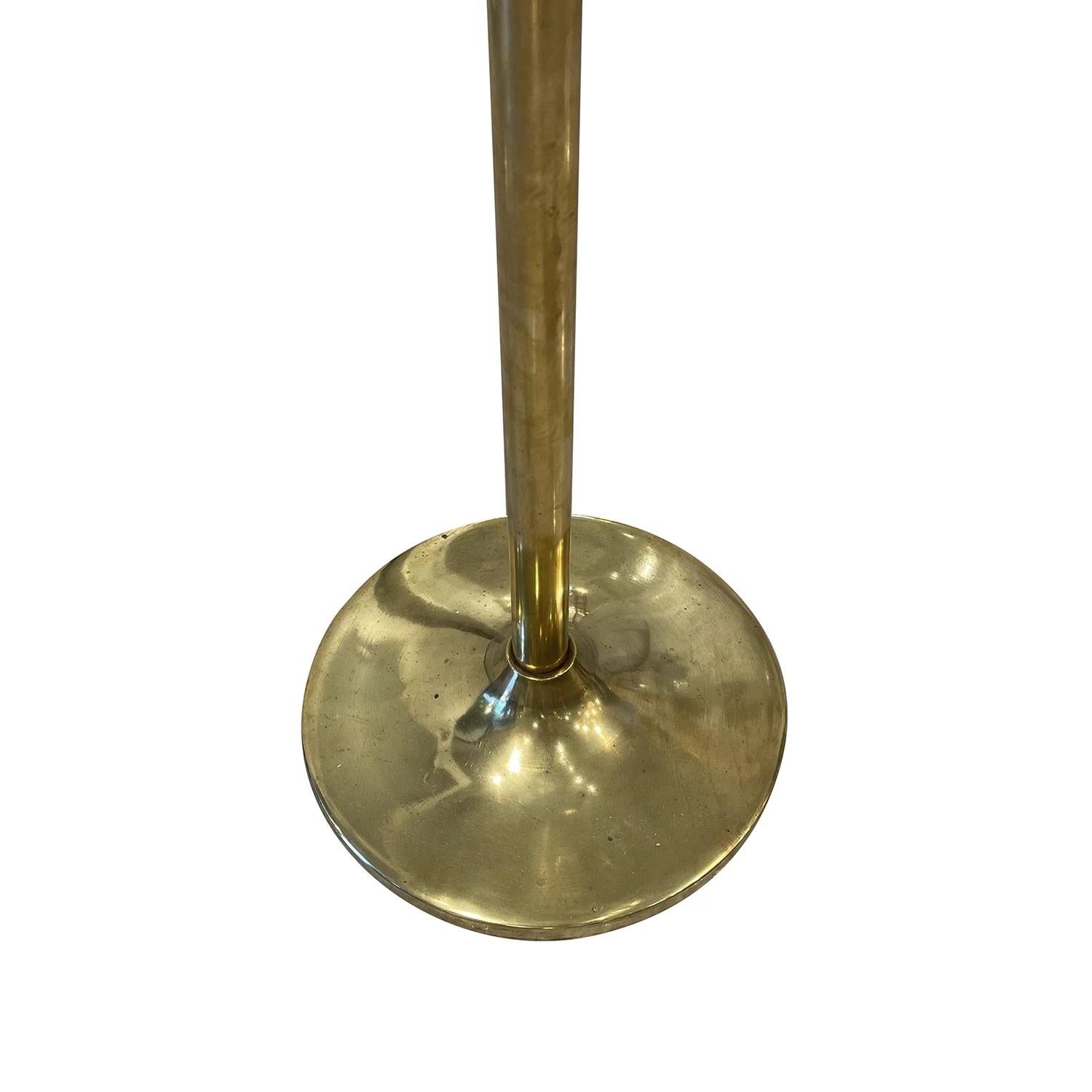 20th Century Gold Italian Arredoluce Polished Brass Floor Lamp by Angelo Lelii For Sale 4