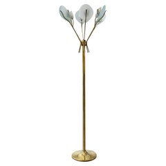 Retro 20th Century Gold Italian Arredoluce Polished Brass Floor Lamp by Angelo Lelii