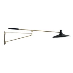 20th Century Gold Italian Brass Adjustable Reading Wall Lamp, Light by Stilnovo
