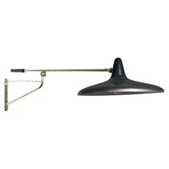 20th Century Gold Italian Brass Adjustable Reading Wall Lamp, Light by Stilnovo