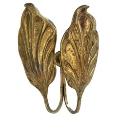 20th Century Gold Italian Gilded Metal Double-Arm Wall Sconce by Tommaso Barbi