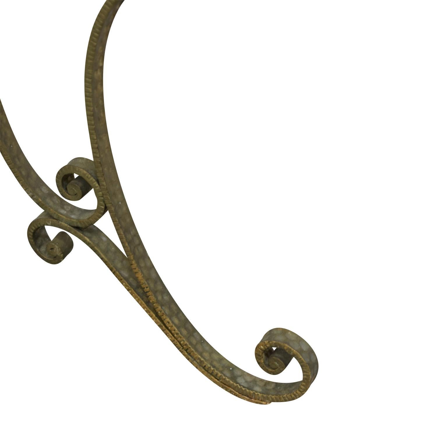 Goldfarbener italienischer Eisen-Standspiegel des 20. Jahrhunderts, Konsolentisch von Pier Luigi Colli im Angebot 8