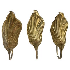 20th Century Gold Italian Set of Three Gold-Metal Wall Sconces by Tommaso Barbi