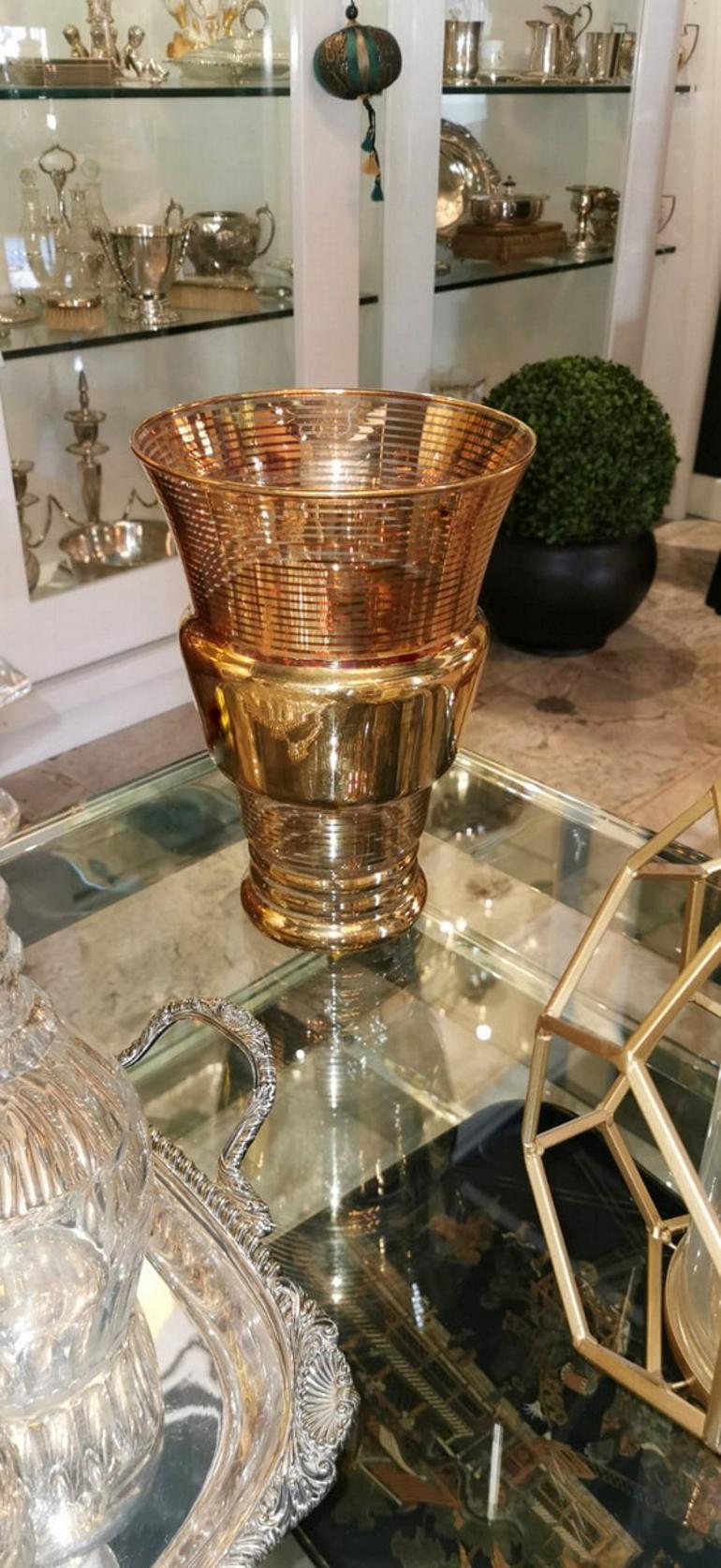 20th Century Gold Leaf Glass Vase, France 7