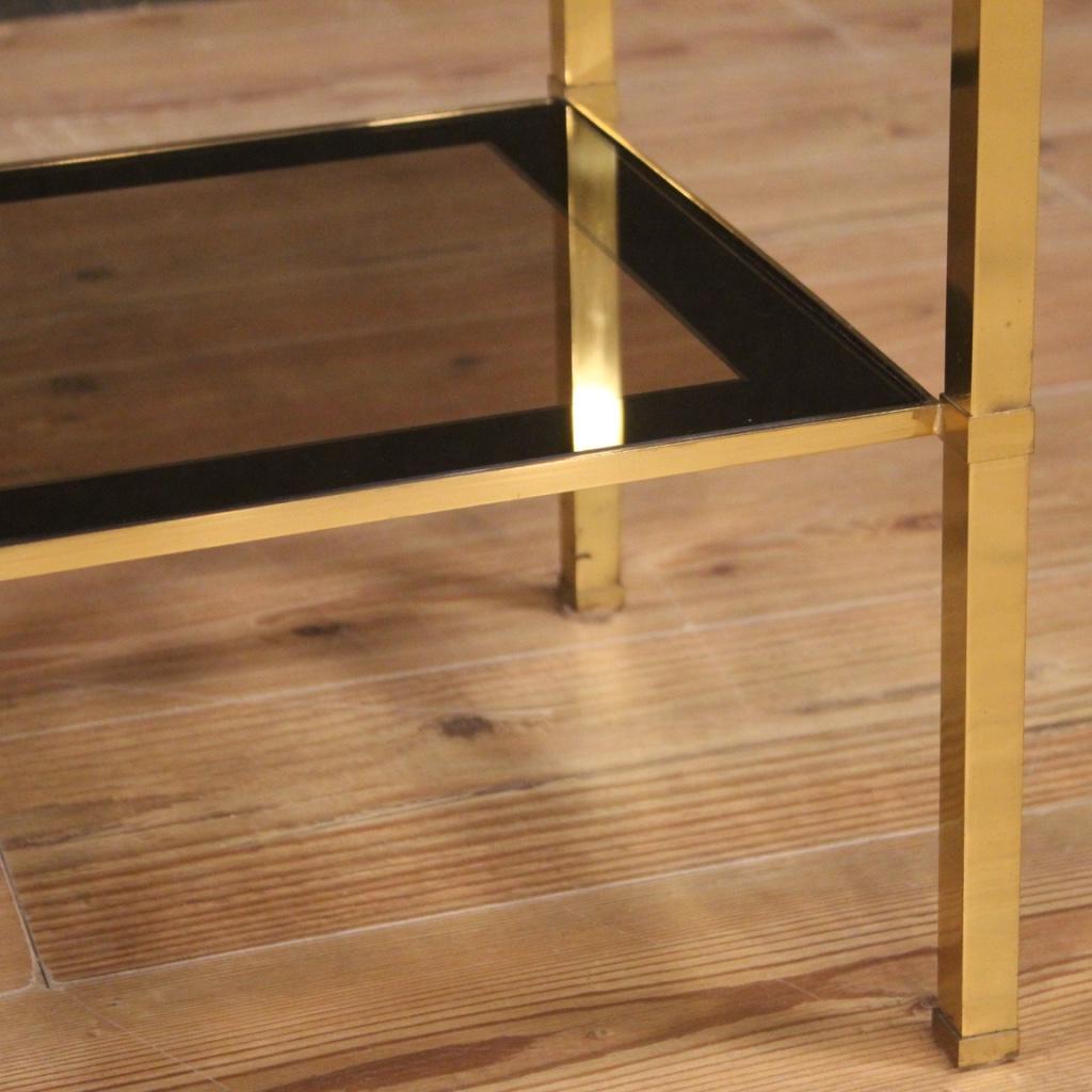 20th Century Gold Metal and Glass Italian Design Side Table, 1970 6
