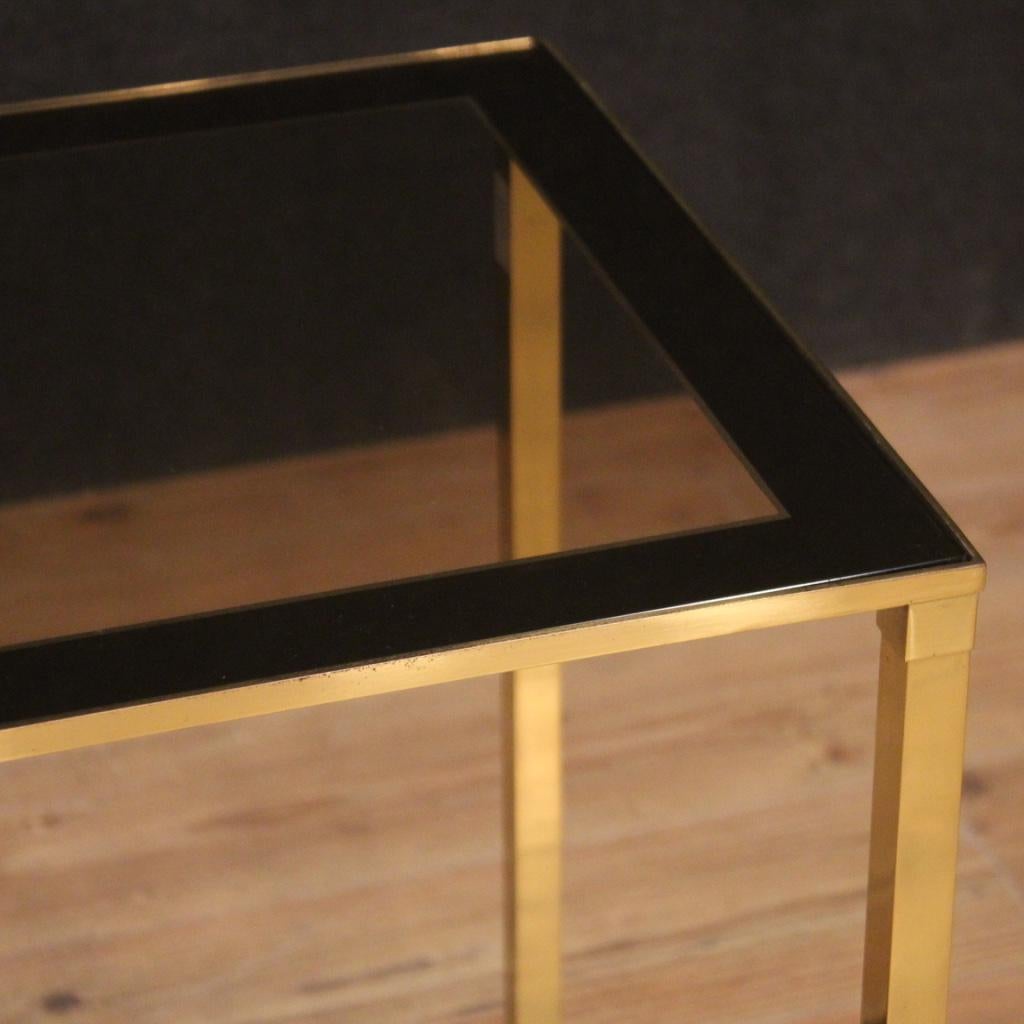 20th Century Gold Metal and Glass Italian Design Side Table, 1970 2