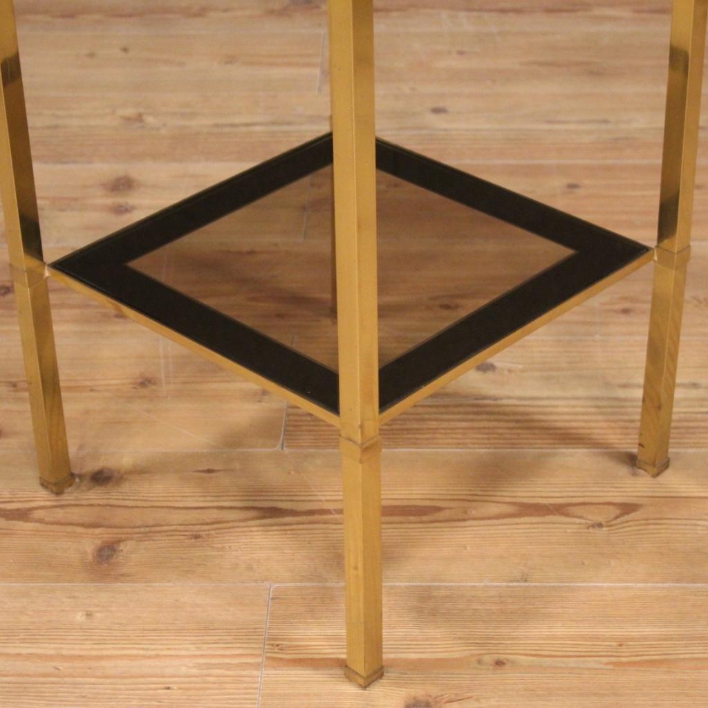 20th Century Gold Metal and Glass Italian Design Side Table, 1970 4