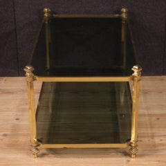 20th Century Gold Metal and Glass Italian Modern Coffee Table, 1970